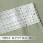 MIULEE Sage Green Back Tab Blackout Curtains 52x96 Inch Long 2 Panels Set | Rod - Image 4