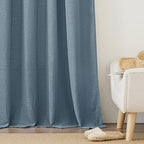 RYB HOME Farmhouse Boho Linen Sheer Curtains 90 inches Long - Image 6