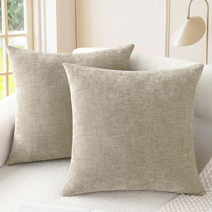 CaliTime Decorative Couch Throw Pillow Covers 22 X 22 Inches Light Taupe | Pack by CaliTime