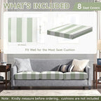 CALBODE 8 Pcs Outdoor Seat Cushion Covers - Image 2