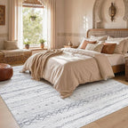 cotiled Boho 5x8 Area Rugs for Living Room: Soft Moroccan Washable Rug | Solve - Image 6