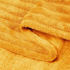 BEDELITE Ribbed Jacquard Mustard Yellow Queen Blanket - Image 5