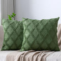 Set of 2 Soft Moroccan Throw Pillow Covers 16x16 Inch Plush Boho Decorative by Cozoomy