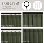 Olive Green Linen Curtains 45 Inches Long - Image 2