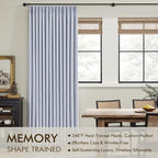 MIULEE Chambray Blue Pinch Pleated 100% Blackout Curtains 40x96 Inches | Room - Image 3