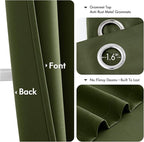 MIULEE Blackout Curtains for Bedroom 2 Panels 55 x 68 Inch Long Olive Green | - Image 4