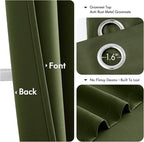 MIULEE Blackout Curtains for Bedroom 2 Panels 34 x 72 Inch Long Olive Green | - Image 4