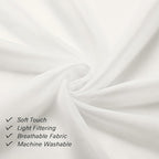 Ivory Sheer Curtains Tiers 36 Inch Length Set of 2, Voile Kitchen Curtains - Image 7