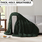 L'AGRATY Chunky Knit Throw Blanket - Image 5