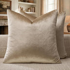 GIGIZAZA Taupe Velvet Pillow Covers 20x20 Decorative Pillows Pack of 2 | by GIGIZAZAFocusingonhomedecoration