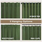 Pitalk Olive Green Curtains 63 Inch Length - Image 5