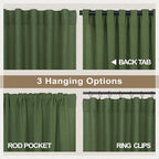 Pitalk Olive Green Curtains 102 Inch Length - Image 5