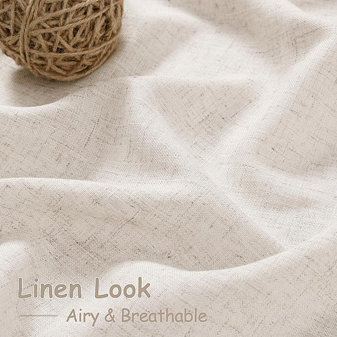 Beige Linen Back Tab Curtains 96 Inches Long - Image 5