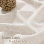 Beige Linen Back Tab Curtains 96 Inches Long - Image 5