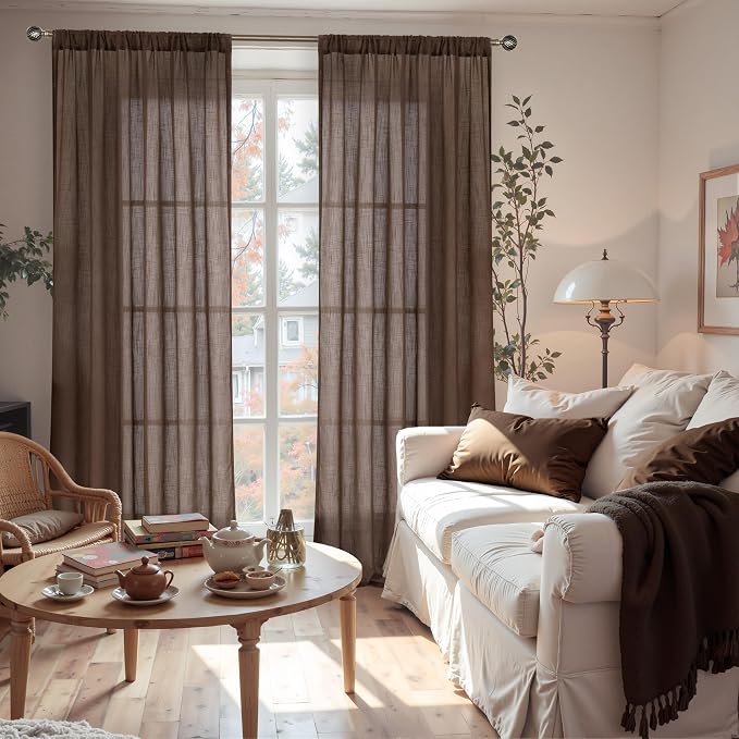 BGment 96 Inches Long Linen Curtains - Image 2