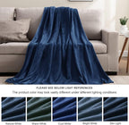 BEDELITE Fleece Blanket Soft Plush Queen Size Bed Blanket Navy 90"x90" | Ultra - Image 4