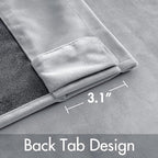 MIULEE Greyish White Velvet Blackout Curtains 52x72 inches 2 Panels | Luxury - Image 3