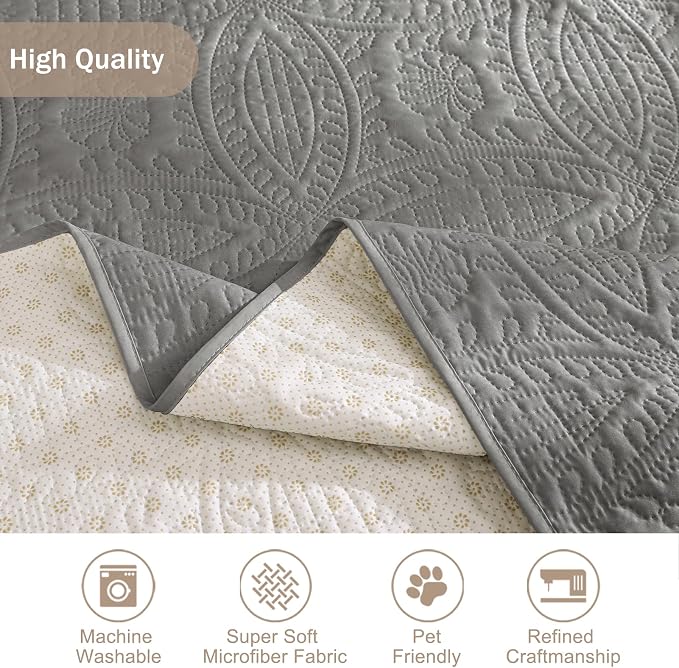 Quilted Grand Sofa Covers for 4 Cushion Couch, Couch Cover for Grand Sofa - Image 6