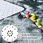 3x5 Tie-Dyed Black and Grey Fluffy Area Rug Non-Slip - Image 5