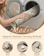Madane Hallway Runner Rug 2x8 Washable Kitchen Rugs Non-Slip, Ivory/Brown | - Image 9
