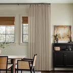 Greige 80 Inches Long Pinch Pleat Light Filtering Linen Window Curtains | Linen - Image 7