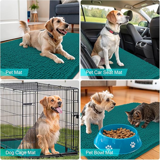 OLANLY Dog Door Mat for Muddy Paws 47x32, Super Absorbent Chenille Mud Mat | - Image 7