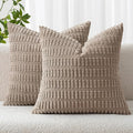 MIULEE Euro Sham Decorative Throw Pillow Covers 26x26 Light Brown Pack of 2 | by MIULEE