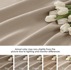 MIULEE Taupe Back Tab Blackout Curtains 52x84 Inch Length 2 Panels Set | Rod - Image 8