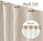 84 Inch Oatmeal 100% Blackout Linen Curtains 84 Inch - Image 3