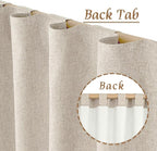 Oatmeal 100% Blackout Linen Curtains 84 Inch - Image 3