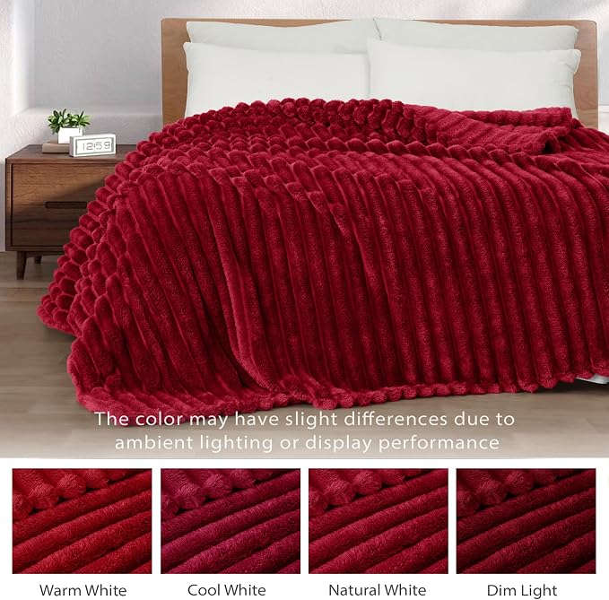 Exclusivo Mezcla Striped Twin Size Fleece Blanket - Image 3