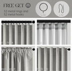 Topfinel Grey Linen Blackout Curtains 90 Inches Long - Image 6