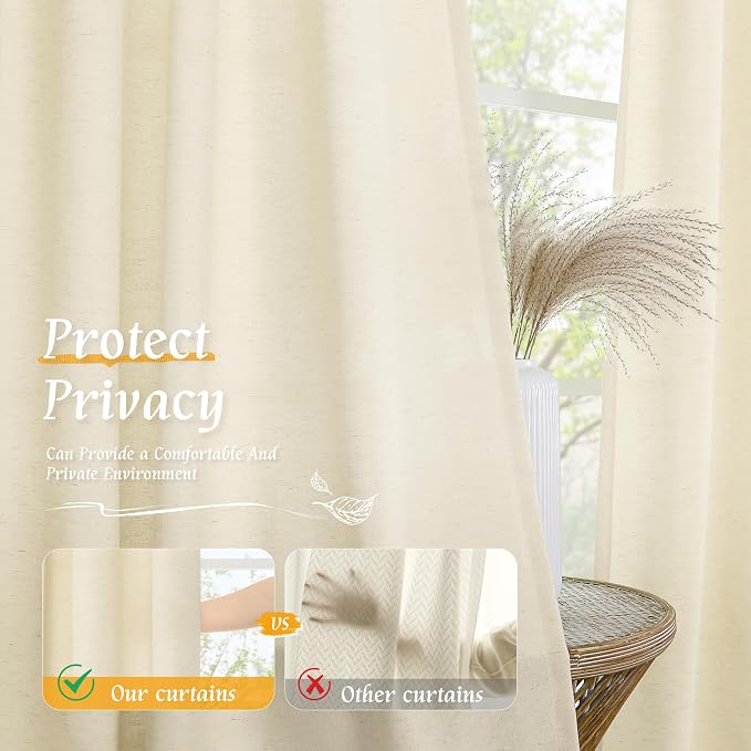 48 inches Long Short Window Linen Curtains - Image 5