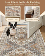 Madane Hallway Runner Rug 2'6''x12' Kitchen Runners Vintage, Turmeric/Grey | - Image 7