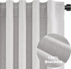 Topfinel 84 Inch Longth 40 Inch Wide 100% Blackout Linen Curtains 2 Panels Set - Image 9