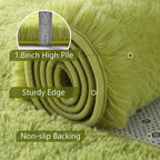 8x10 Extra Large Green Fluffy Area Rug Non-Slip - Image 6