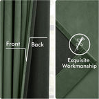 MIULEE Velvet Curtains 50W x 84L 2 Panels Olive Green Blackout Curtains | - Image 6
