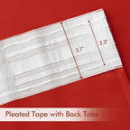 MIULEE Christmas Red Back Tab Blackout Curtains 52x96 Inch Long 2 Panels | Rod - Image 4