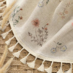 Boho Floral Light Filtering Curtains 63 Inch 2 Panels Linen Texture | Farmhouse - Image 2