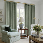 Sage Green Pinch Pleat Linen Semi Sheer Curtains 90 Inches Long 2 Panels | - Image 7