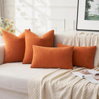 MIULEE Halloween Fall Burnt Orange Chenille Couch Pillow Covers, 20x20 | Set of - Image 5