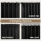 Pitalk Black Linen Curtains 63 Inch Length - Image 5