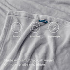 Bedsure GentleSoft Fleece Blanket Twin Size Light Grey - Image 3