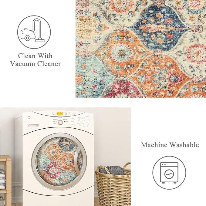Lahome Moroccan Washable Kitchen Runner, 2x7 Runner Rug - Image 3