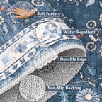 Yamaziot 2x12 Washable Hallway Runner Rug Non Slip Floral Carpet, Stain - Image 5