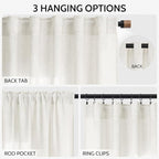 Neutral Linen Curtains 80 Inch Length - Image 2