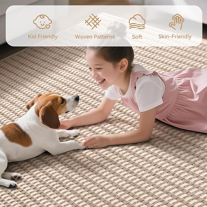 Entryway Runner Rug Indoor Door Mat Non Slip Washable Brown 2x4 ft | Boho Soft - Image 4