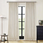 Cream Beige Linen Blackout Curtains Pinch Pleated 102 Inches Long | Memory Shape by Twodrapes