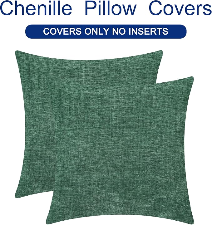 CaliTime Decorative Couch Throw Pillow Covers 26 X 26 Inches Dark Green | Pack - Image 6