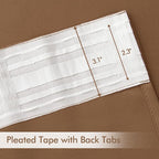 MIULEE Cappuccino Brown Back Tab Blackout Curtains 52"x90" Long 2 Panel Set | - Image 4